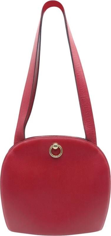 Celine Vintage Celine Dome Shoulder Bag in Red Leather Rood Dames