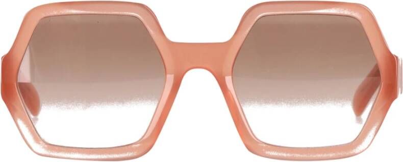 Celine Vintage Celine Octagon Polarized Sunglasses in Peach Acetate Roze Dames