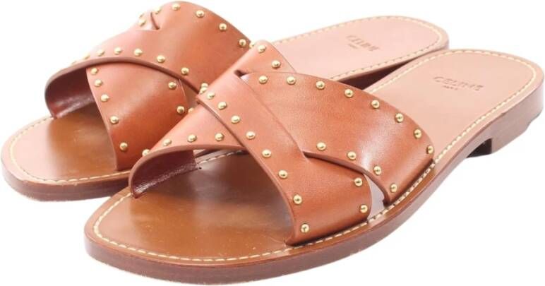 Celine Vintage Celine Studs Sandals Bruin Dames