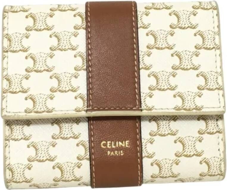 Celine Vintage Pre-owned Canvas wallets Beige Dames