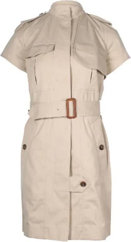 Celine Vintage Pre-owned Cotton outerwear Beige Dames