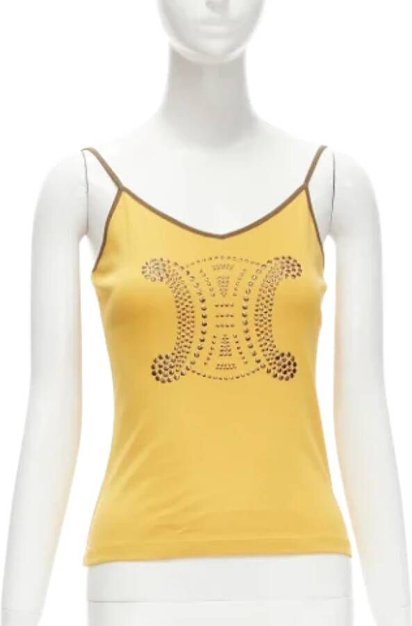 Celine Vintage Pre-owned Cotton tops Geel Dames