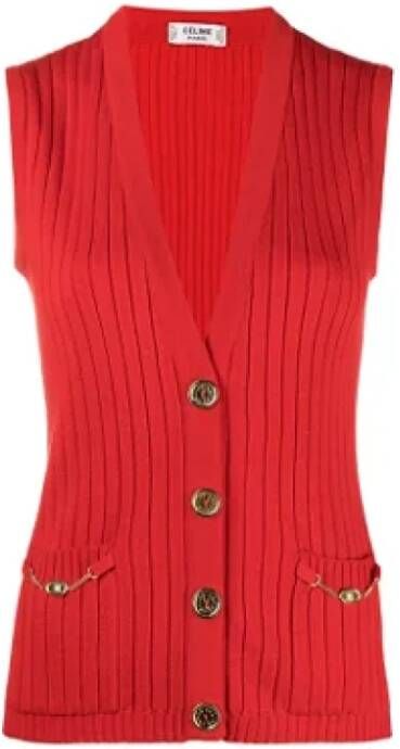 Celine Vintage Pre-owned Fabric tops Rood Dames