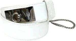 Celine Vintage Pre-owned Leather belts Wit Dames