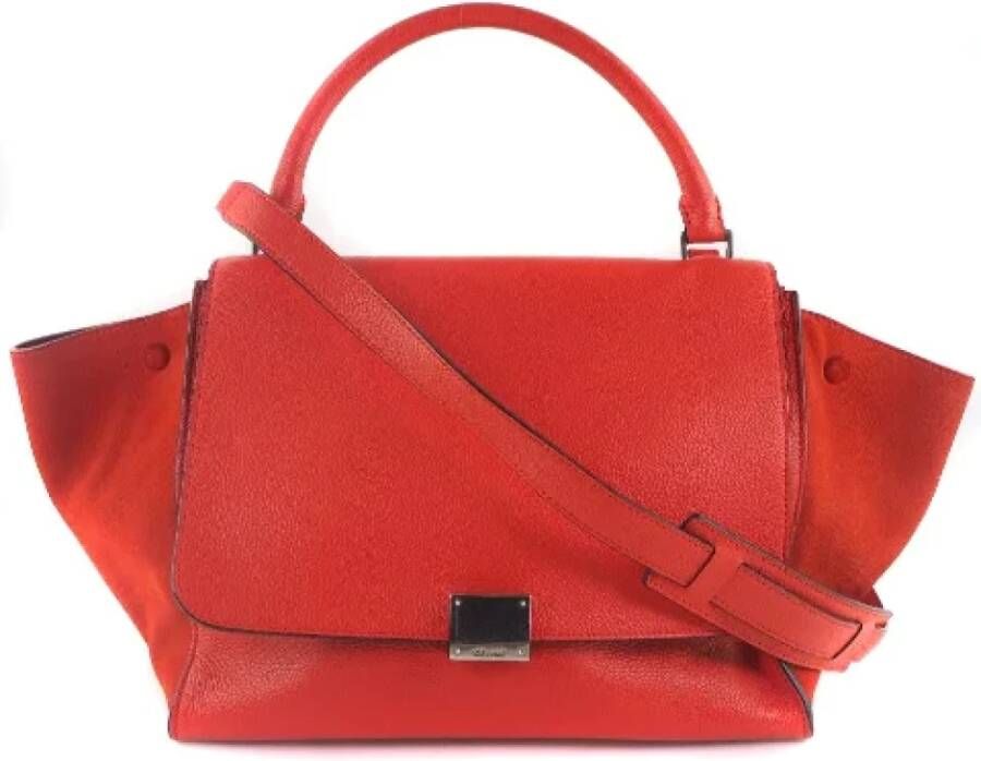 Celine Vintage Pre-owned Leather celine-bags Oranje Dames