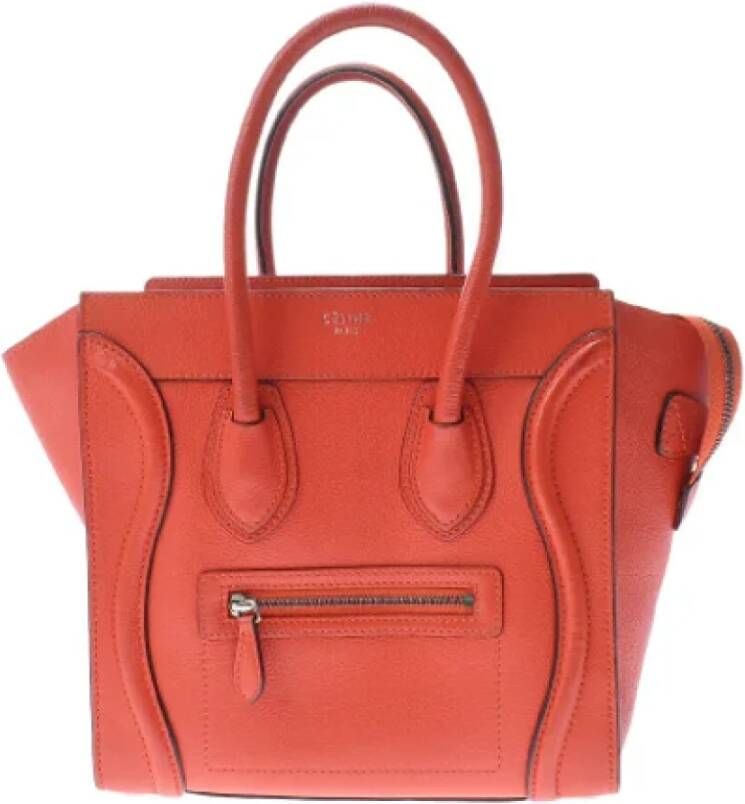 Celine Vintage Pre-owned Leather celine-bags Oranje Dames