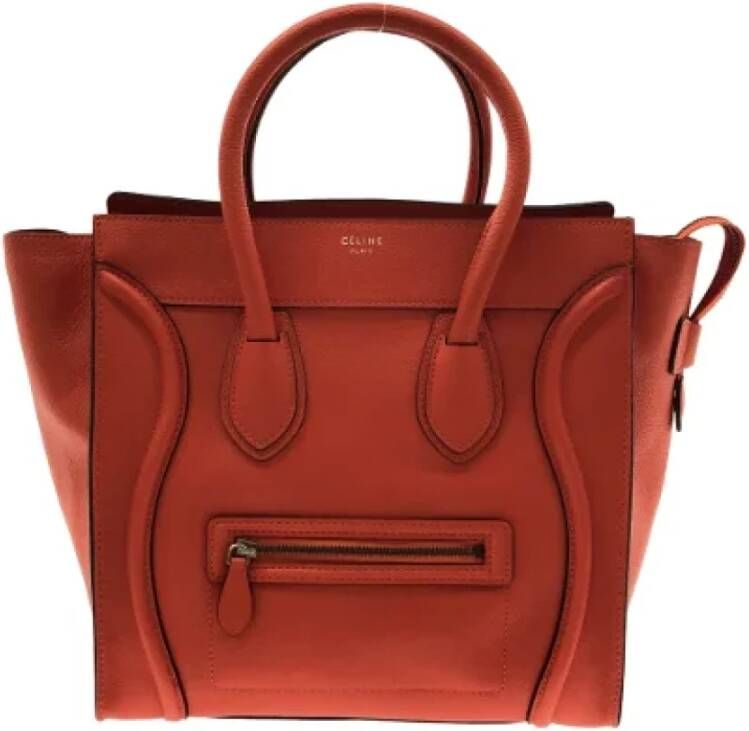 Celine Vintage Pre-owned Leather celine-bags Oranje Dames