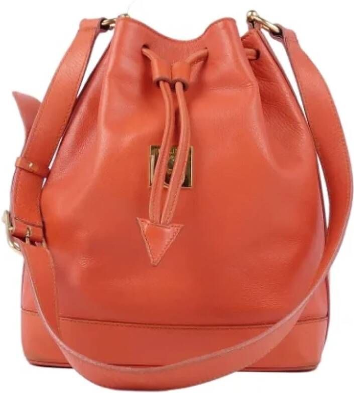 Celine Vintage Pre-owned Leather celine-bags Oranje Dames