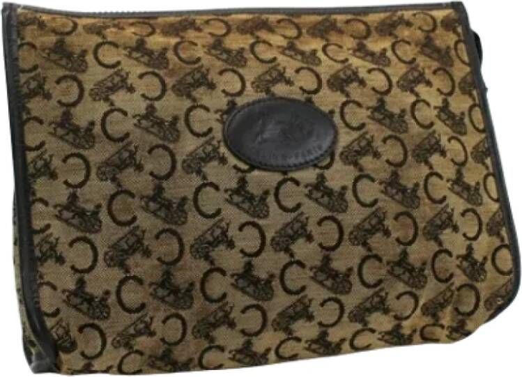 Celine Vintage Pre-owned Leather clutches Beige Dames