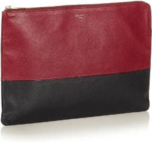 Celine Vintage Pre-owned Leather clutches Rood Dames