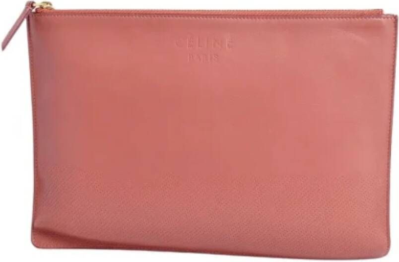 Celine Vintage Pre-owned Leather clutches Roze Dames