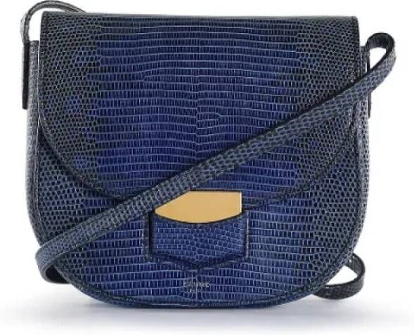 Celine Vintage Pre-owned Leather crossbody-bags Blauw Dames