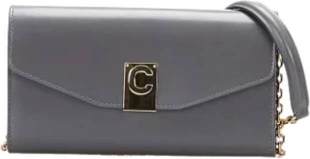 Celine Vintage Pre-owned Leather crossbody-bags Grijs Dames