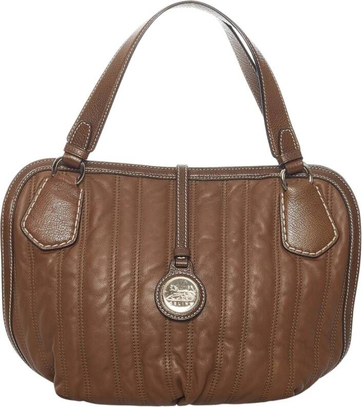 Celine Vintage Pre-owned Leather Handbag Bruin Dames