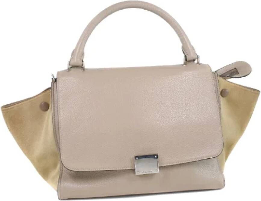 Celine Vintage Pre-owned Leather handbags Beige Dames