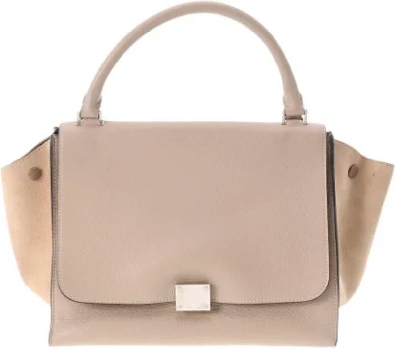 Celine Vintage Pre-owned Leather handbags Beige Dames