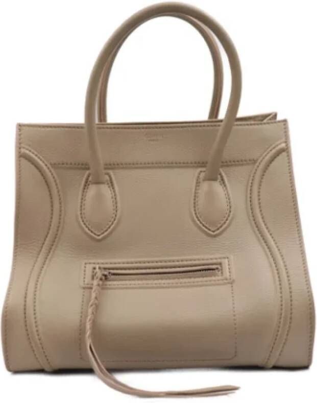 Celine Vintage Pre-owned Leather handbags Beige Dames