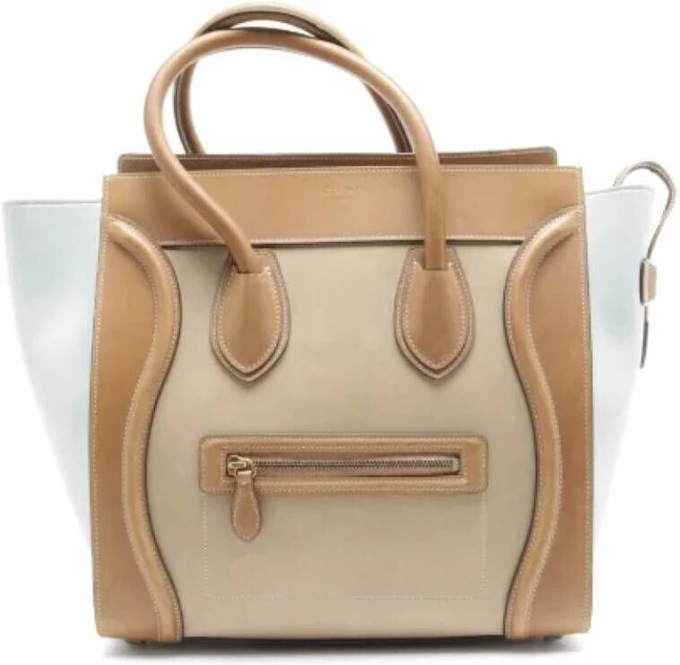 Celine Vintage Pre-owned Leather handbags Bruin Dames