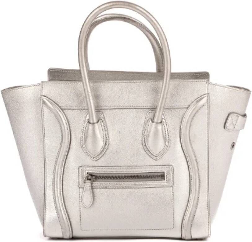 Celine Vintage Pre-owned Leather handbags Gray Dames