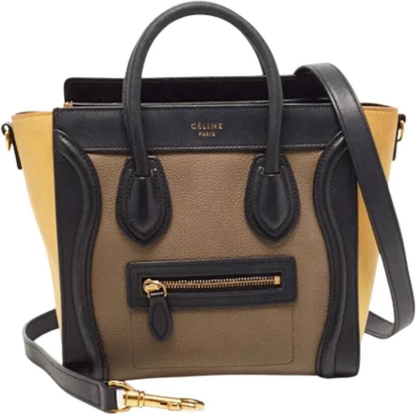 Celine Vintage Pre-owned Leather totes Bruin Dames