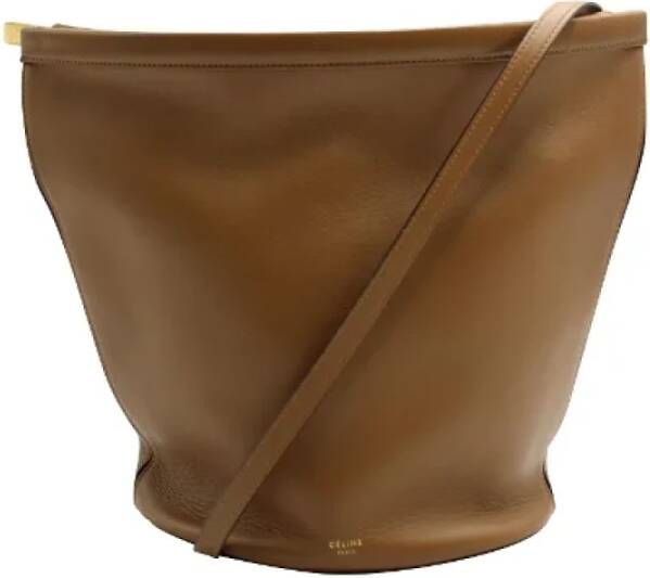Celine Vintage Pre-owned Leather totes Bruin Dames