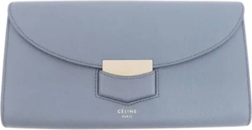 Celine Vintage Pre-owned Leather wallets Blauw Dames