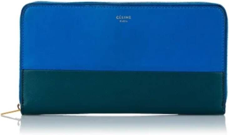 Celine Vintage Pre-owned Leather wallets Blauw Dames