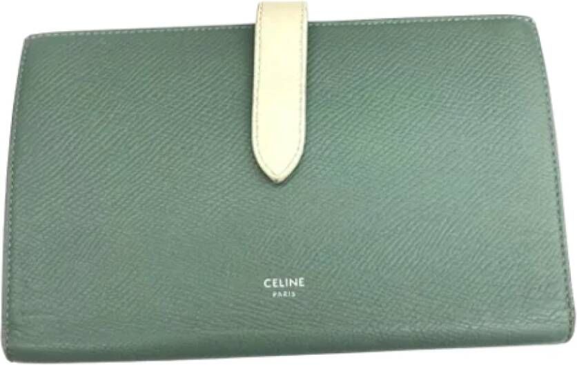 Celine Vintage Pre-owned Leather wallets Groen Dames