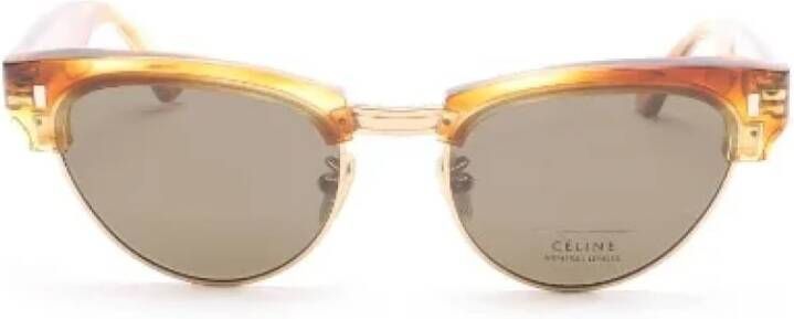 Celine Vintage Pre-owned Plastic sunglasses Oranje Dames