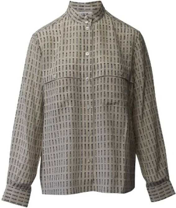 Celine Vintage Pre-owned Silk tops Beige Dames