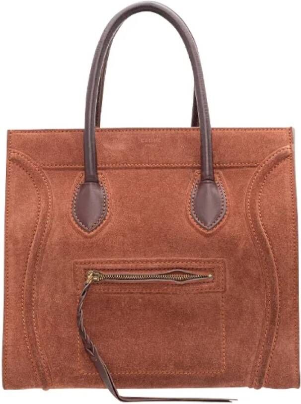 Celine Vintage Pre-owned Suede celine-bags Oranje Dames