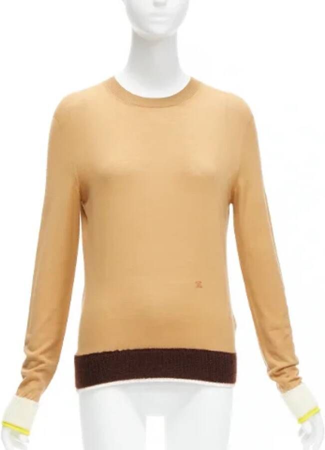 Celine Vintage Pre-owned Wool tops Beige Dames