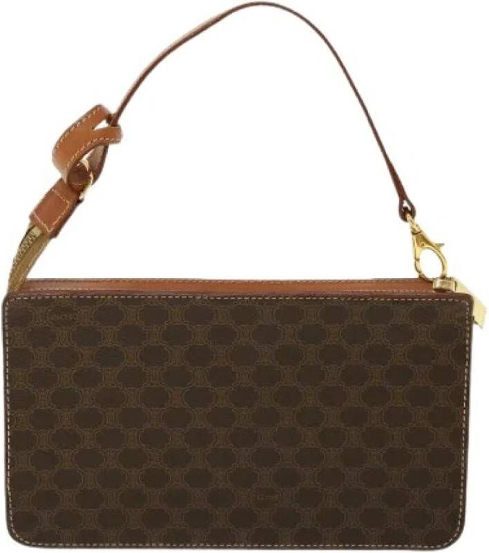 Celine Vintage Preated canvas celine-bags Bruin Dames