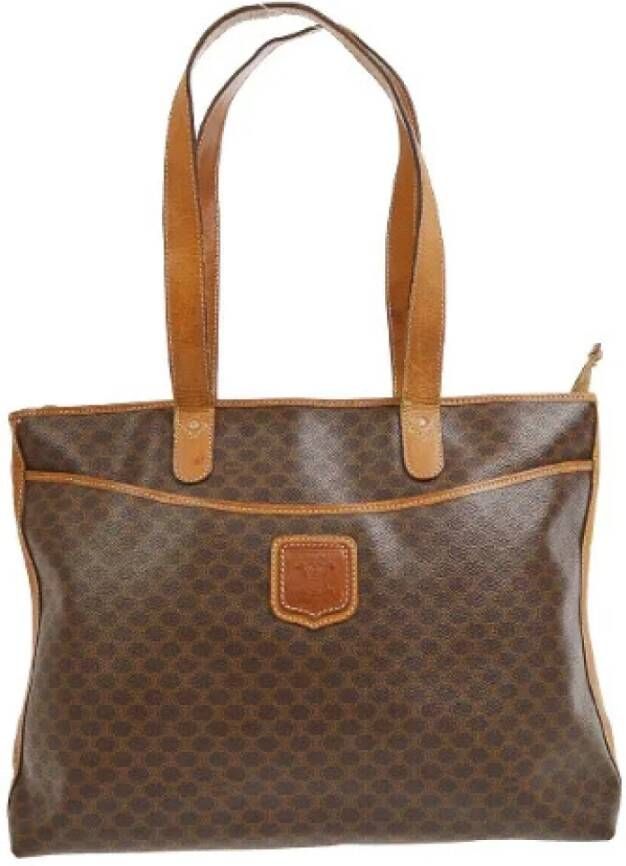 Celine Vintage Preated canvas celine-bags Bruin Dames