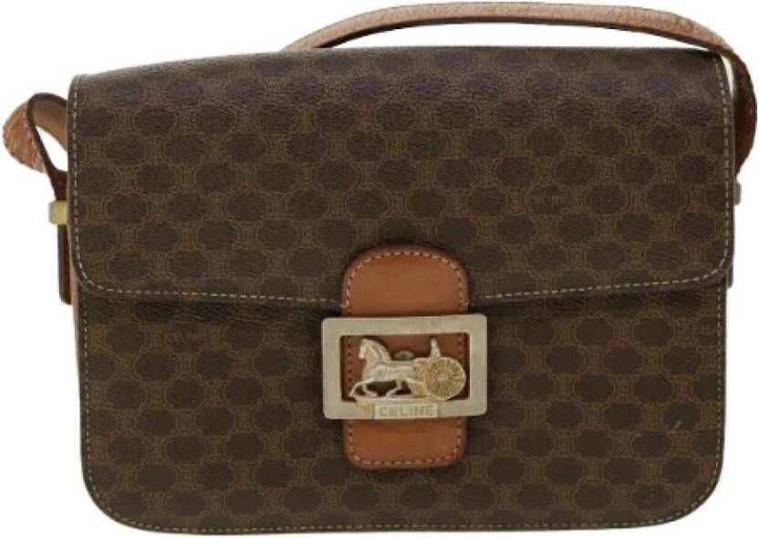 Celine Vintage Preated canvas celine-bags Bruin Dames