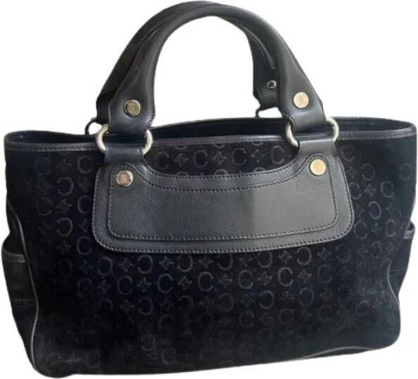 Celine Vintage Preated Suede Celine-Bags Zwart Dames