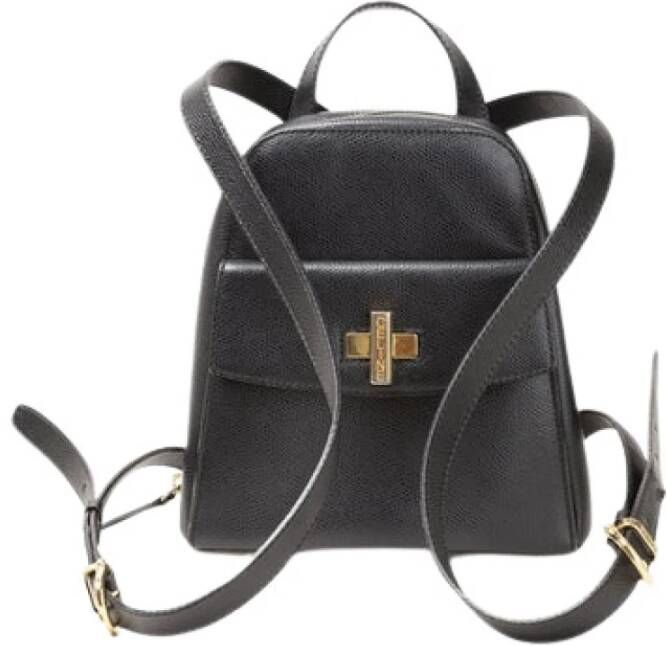 Celine Vintage Voldoende lederen rugzak Zwart Dames