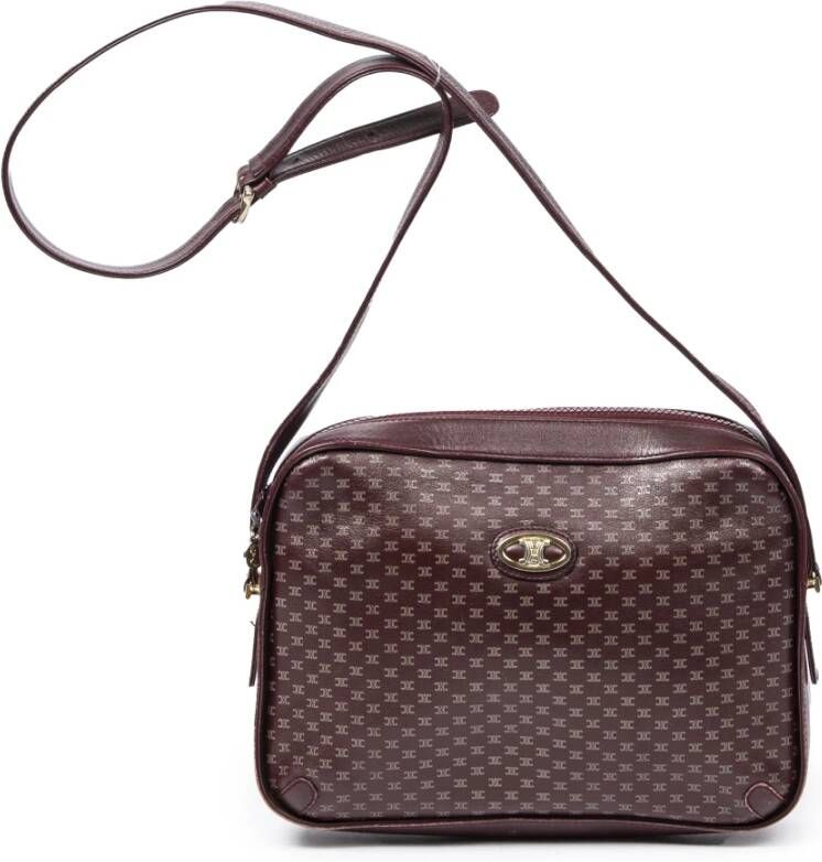 Celine Vintage Zip Crossbody Bruin Dames