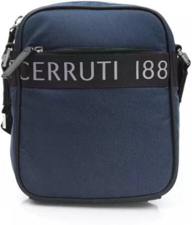 Cerruti 1881 Blauwe Nylon Messenger Tas met Ritssluiting Blauw Heren