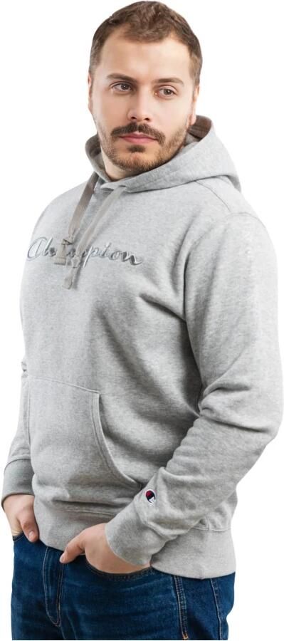 Champion Heren hoodie met geborduurd logo Gray Heren