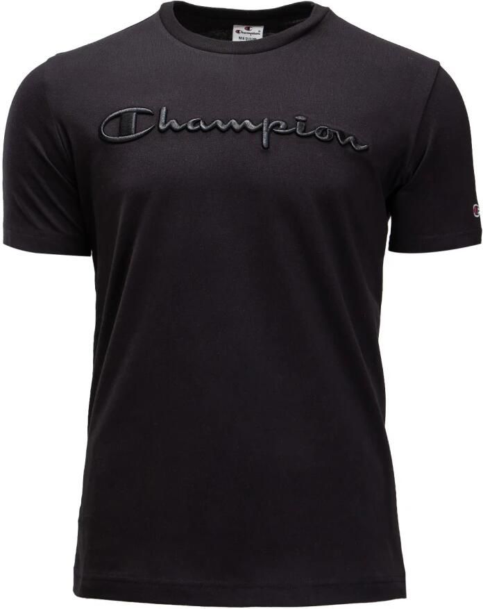 Champion Heren T-shirt met geborduurd logo Black Heren