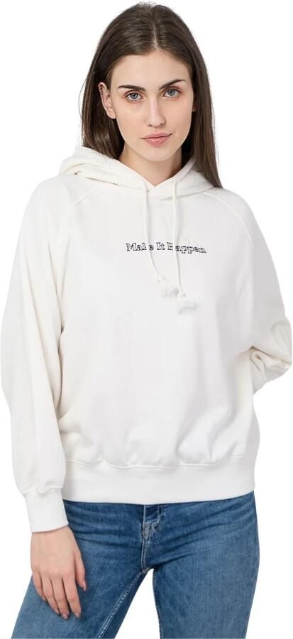 Champion Hoodie met 'make it happen' borduurwerk White Dames