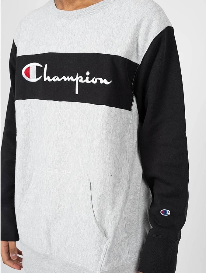 Champion Sweatshirt girocollo kleurblok kangoeroe pocket omgekeerd weefsel Grijs Heren - Foto 3
