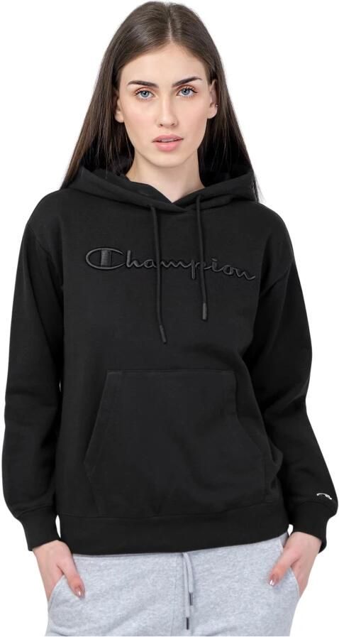 Champion Zwarte hoodie met geborduurd logo Black Dames