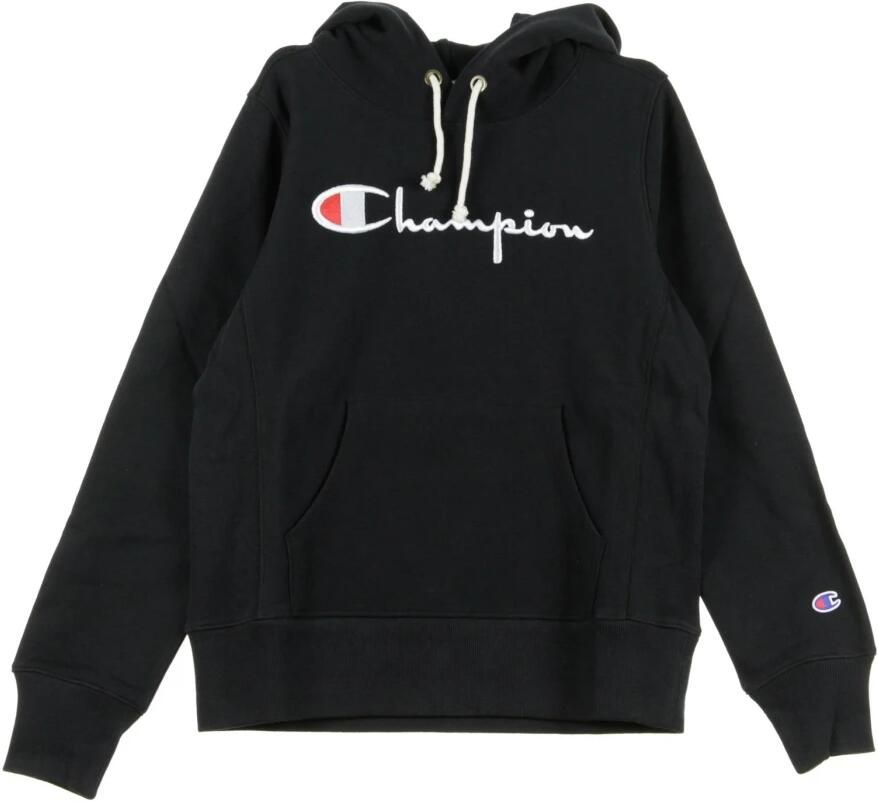 Champion Zwarte Geborduurde Script Logo Hoodie Black - Foto 4