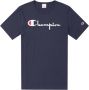 Champion Omgekeerde weefscriptlogo T-shirt Blauw Heren - Thumbnail 1