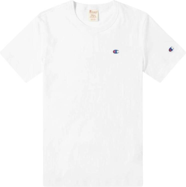 Champion Omgekeerde weefse script -logo T -shirt White Heren