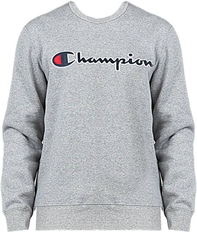 Champion Organic Cotton Blend Script Logo Sweatshirt Grijs Heren
