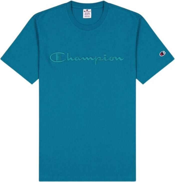 Champion T-shirt Cml Logo Blauw Heren