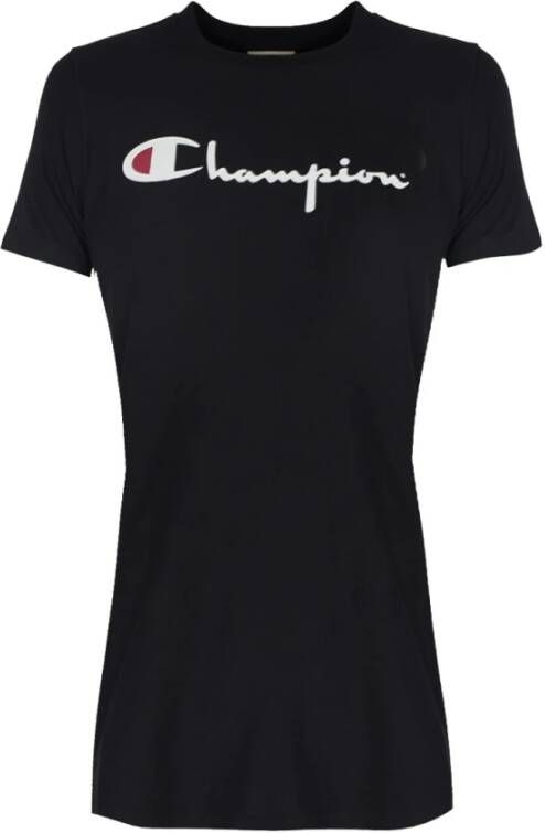 Champion T-shirt; lange top; Zwart Dames